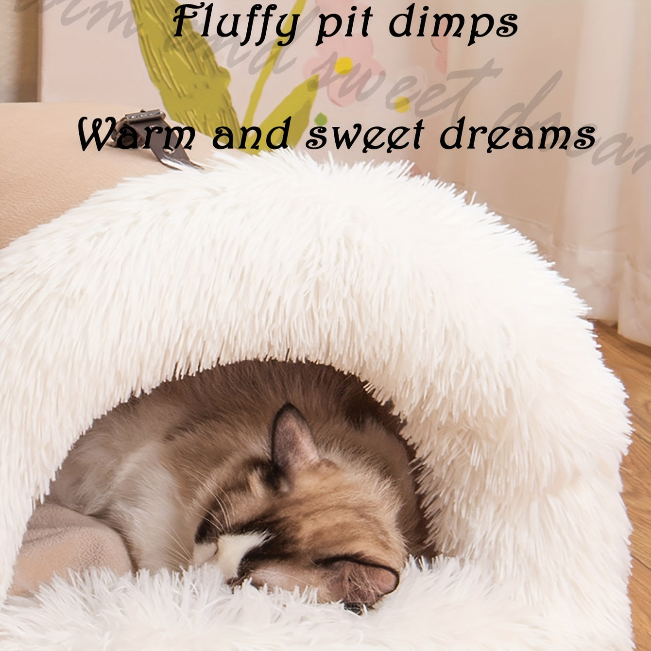 Warm Plush Cat Nest Bed for Winter Comfort-3