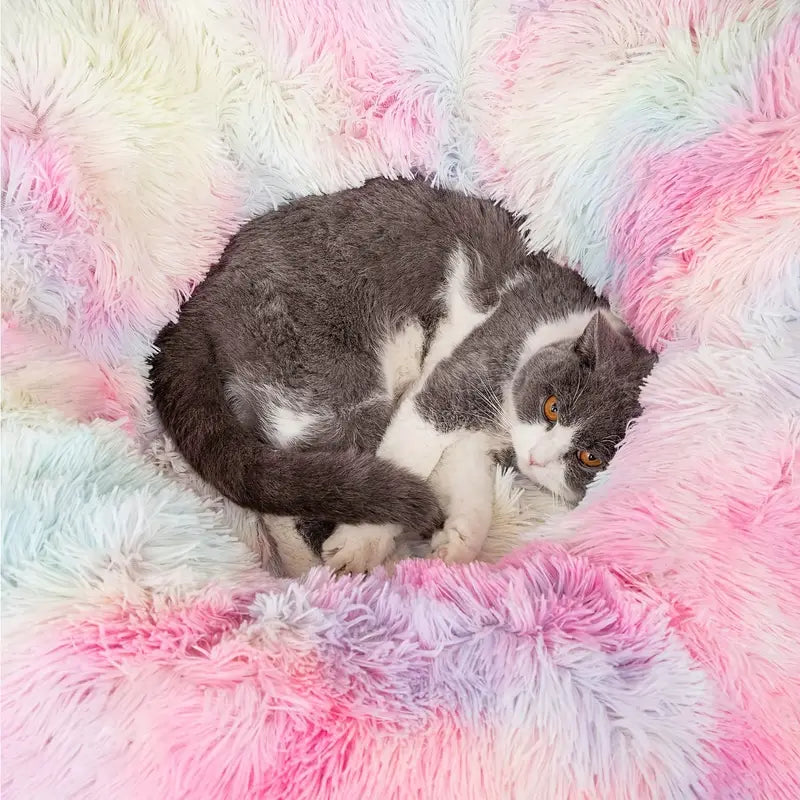 Cozy Plush Cat Tunnel Nest with Hanging Ball Toy - Perfect Kitten Hideaway-2